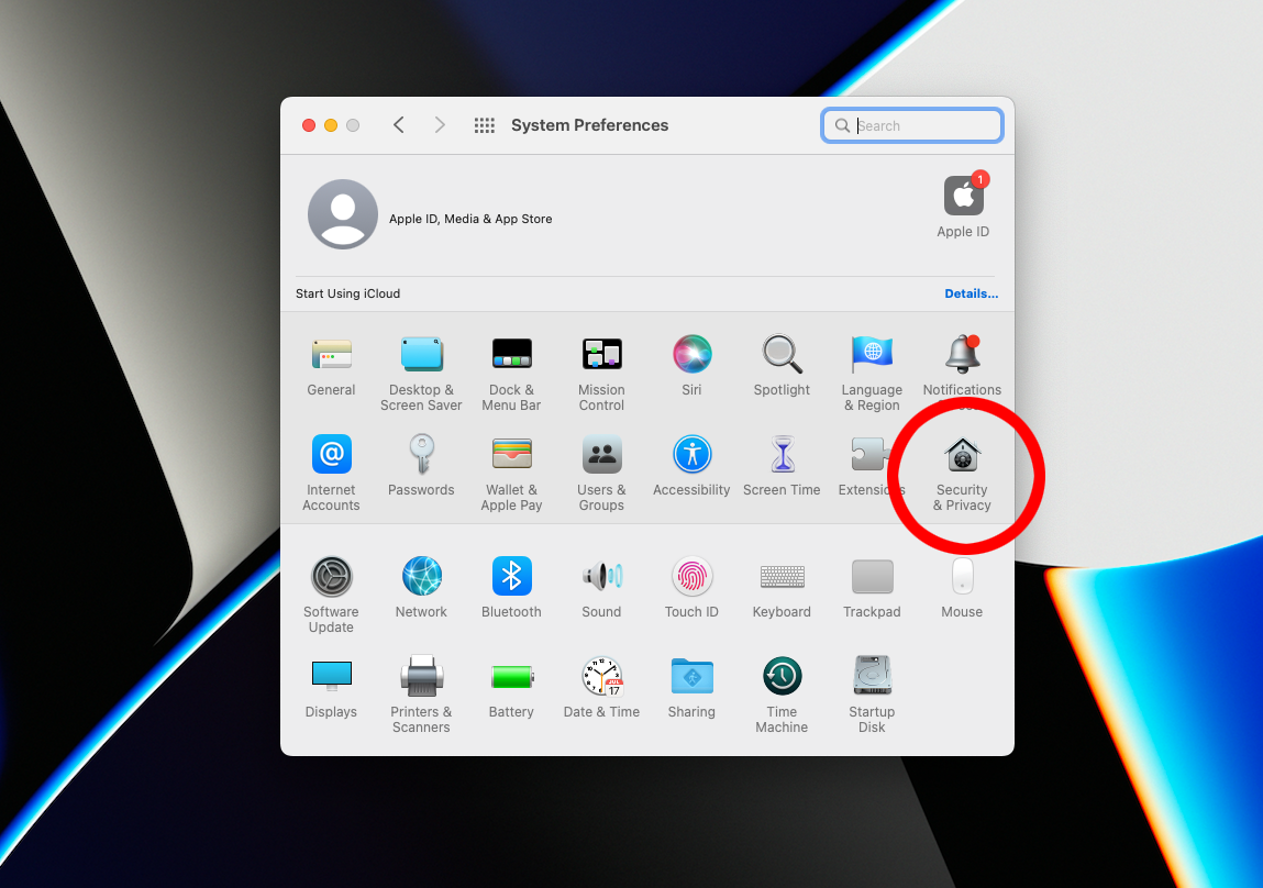 XEP Pro Wallet - System Preferences - Security & Privacy - Apple Mac - MacOS