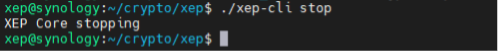 XEP cli - stopping XEP wallet on Linux, Debian or NAS