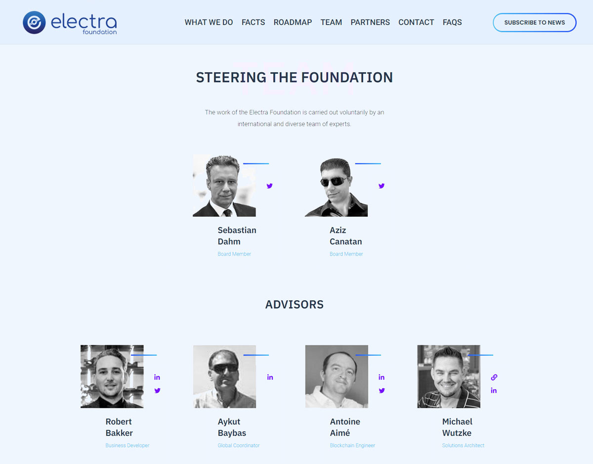Electra Foundation - team members - advisors